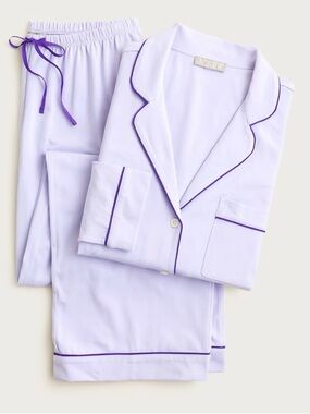 NWT J.Crew Dreamy Pajama Set Lavender Purple Giftable Cotton Blend